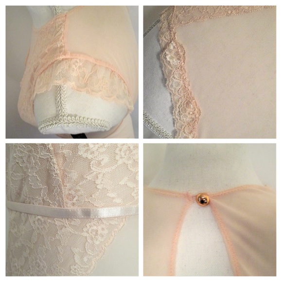 Pearl Blush Lace & Mesh Bodysuit / Lingerie - Picture 4 of 8